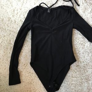 Forever21 ribbed black bodysuit